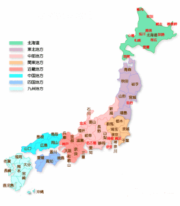日本气候分布图高清图片