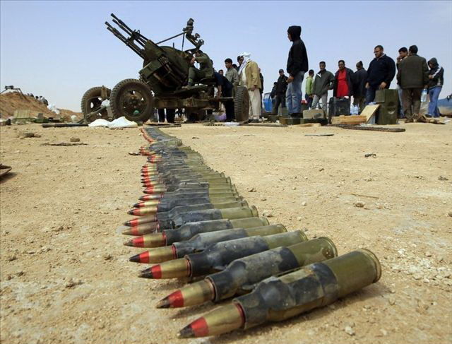 利比亚战场上的四联高射机枪