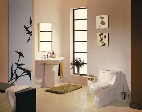 精妙的卫浴空间背景墙 清雅的装修风格