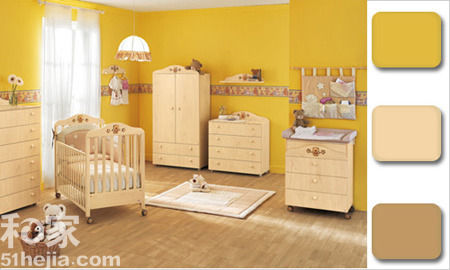 鹅黄色调婴儿房墙面色彩搭配案例