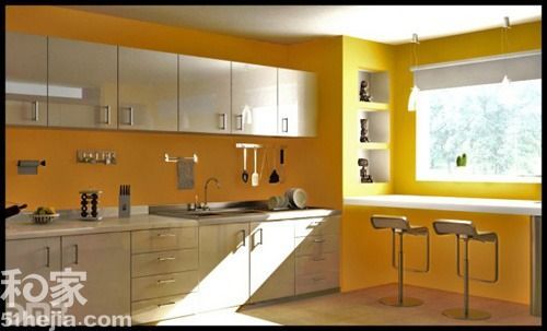 暖意渗透  13个优秀黄色厨房样板间案例